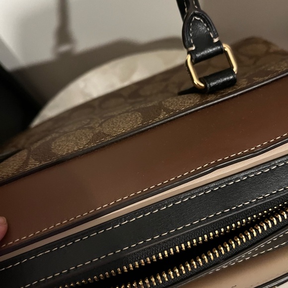 Coach Brown and Black Signature Satchel - Picture 5 of 11